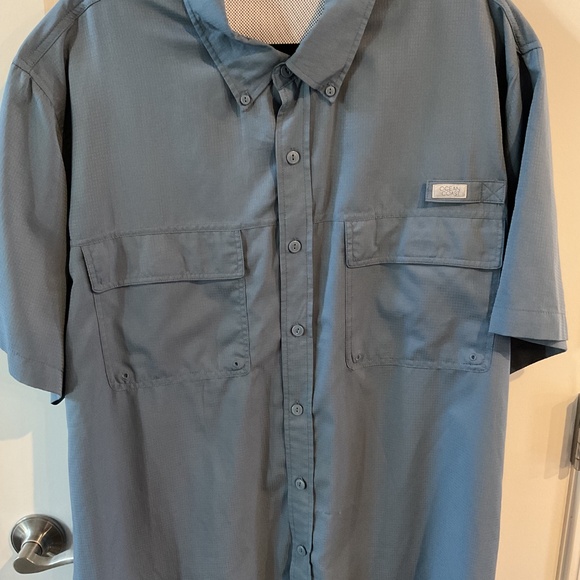 Ocean + Coast Short Sleeve Solid Fishing Shirt - XXL -  Style Grey - Picture 3 of 9